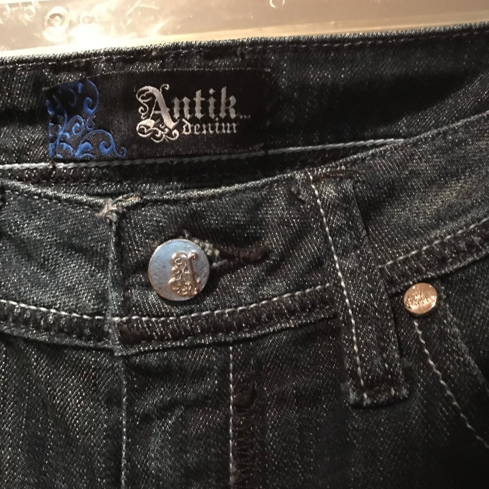 Antik Denim Medium Wash Straight Leg Jeans